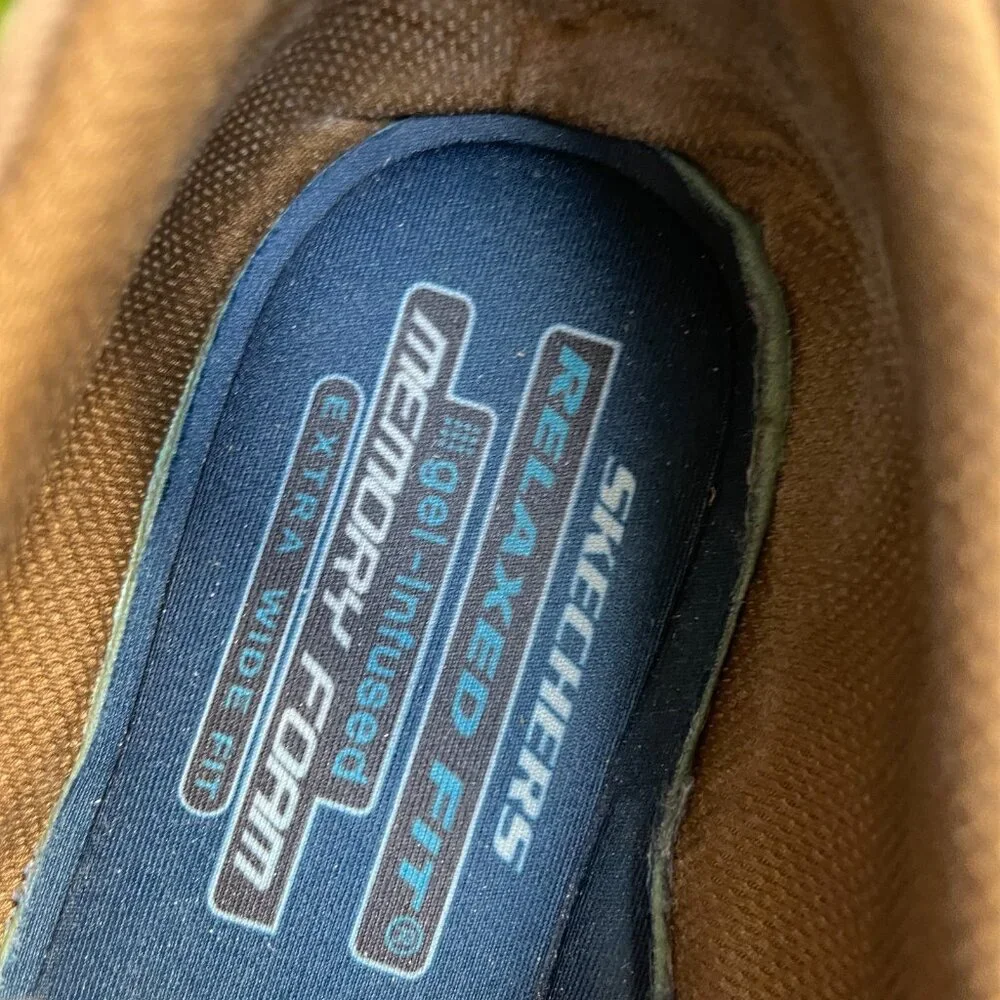 Skechers Segment The Search Mens Size 11 3E Brown Leather Slip-Ins Loafers Shoes